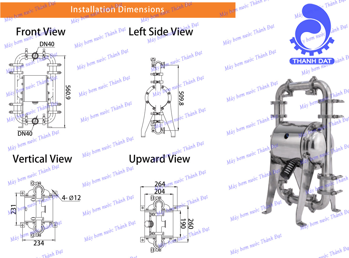 Bơm thực phẩm khí nén Godo