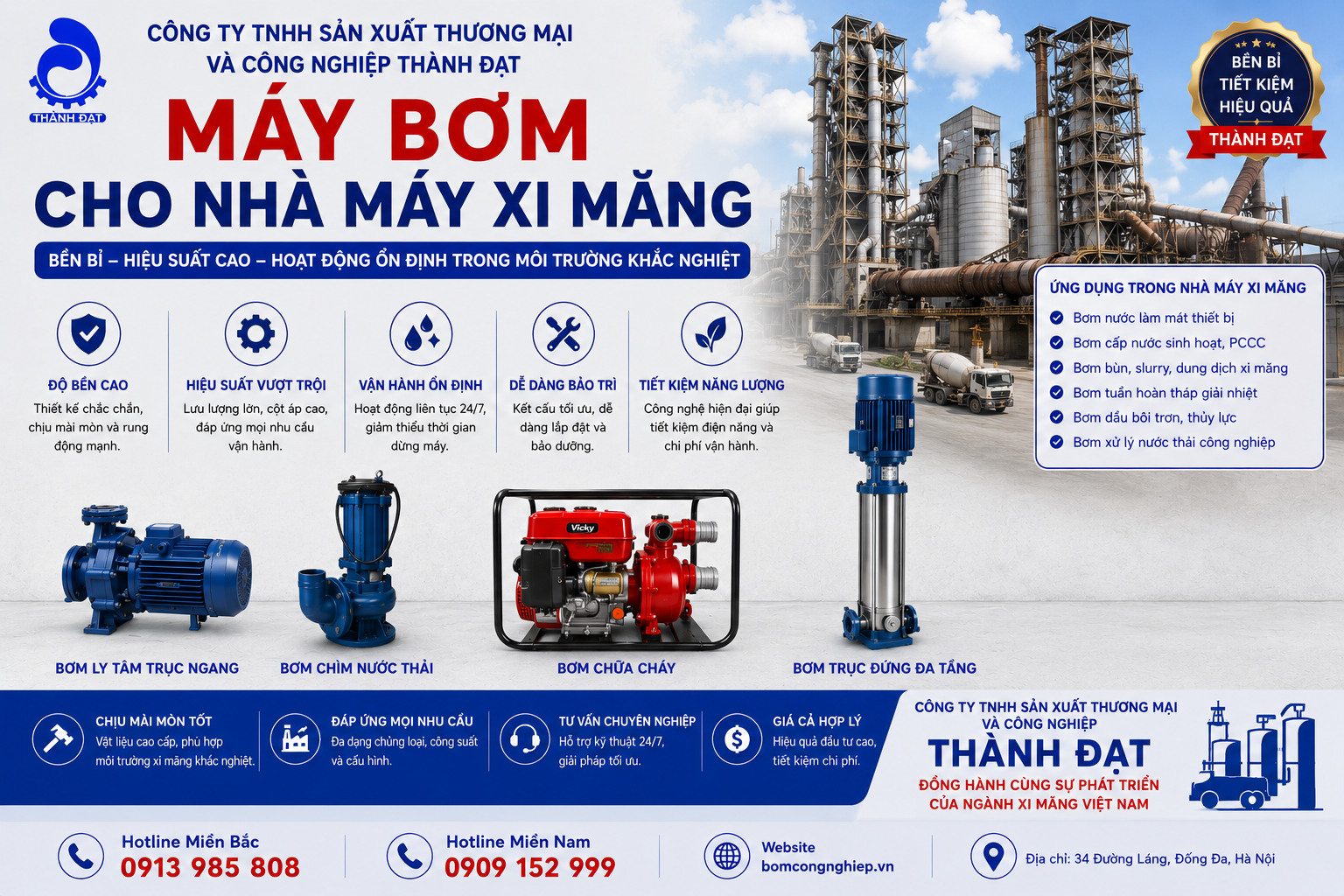 Máy bơm cho nhà máy xi măng Máy bơm cho nhà máy xi măng