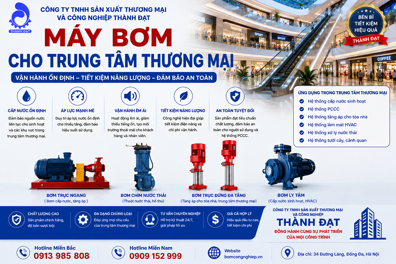 Máy bơm cho trung tâm thương mại Máy bơm cho trung tâm thương mại