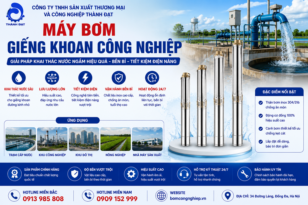Máy bơm giếng khoan công nghiệp