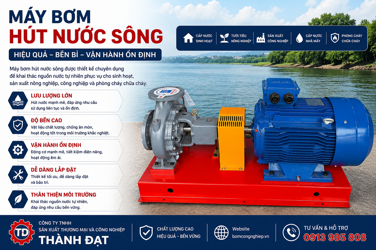 Máy bơm hút nước sông là Máy bơm hút nước sông là