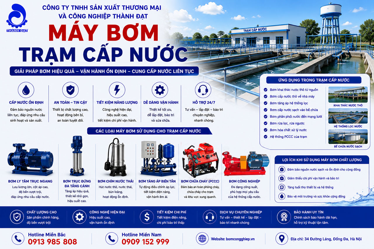 Máy bơm cho trạm cấp nước Máy bơm cho trạm cấp nước